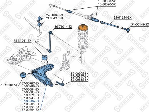 Stellox 57-03504-SX - Важіль незалежної підвіски колеса autozip.com.ua