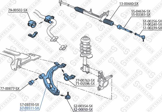 Stellox 57-03511-SX - Важіль незалежної підвіски колеса autozip.com.ua