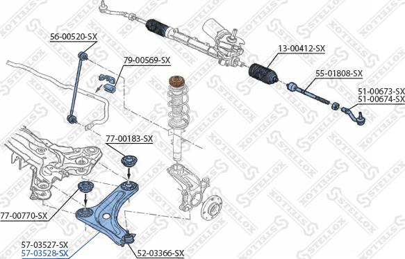 Stellox 57-03528-SX - Важіль незалежної підвіски колеса autozip.com.ua