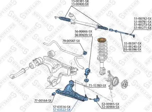 Stellox 57-03522-SX - Важіль незалежної підвіски колеса autozip.com.ua