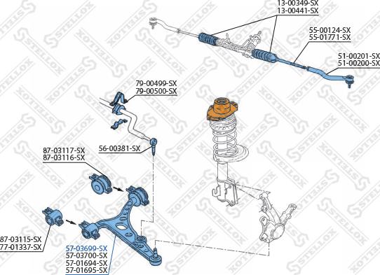 Stellox 57-03699-SX - Важіль незалежної підвіски колеса autozip.com.ua