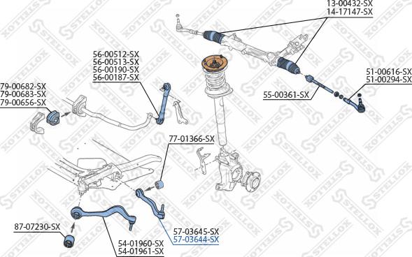 Stellox 57-03644-SX - Важіль незалежної підвіски колеса autozip.com.ua