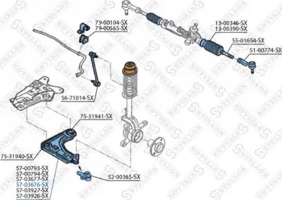 Stellox 57-03676-SX - Важіль незалежної підвіски колеса autozip.com.ua