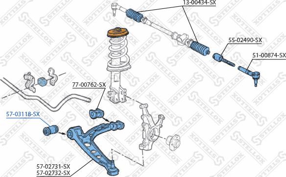 Stellox 57-03118-SX - Сайлентблок, важеля підвіски колеса autozip.com.ua