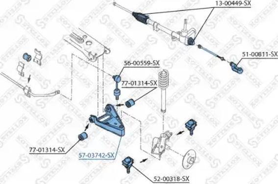 Stellox 57-03742-SX - Важіль незалежної підвіски колеса autozip.com.ua