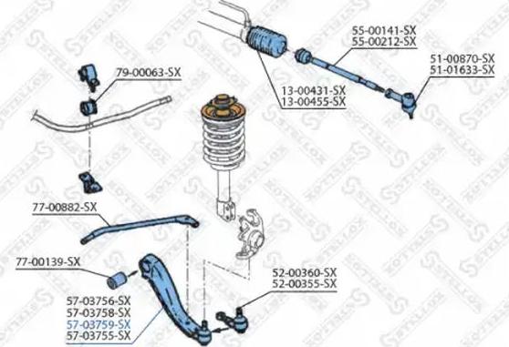 Stellox 57-03759-SX - Важіль незалежної підвіски колеса autozip.com.ua