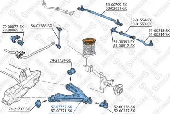 Stellox 57-03757-SX - Важіль незалежної підвіски колеса autozip.com.ua