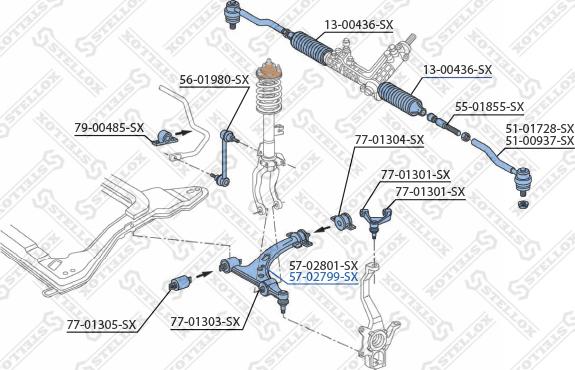 Stellox 57-02799-SX - Важіль незалежної підвіски колеса autozip.com.ua