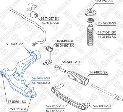 Stellox 57-74021-SX - Важіль незалежної підвіски колеса autozip.com.ua