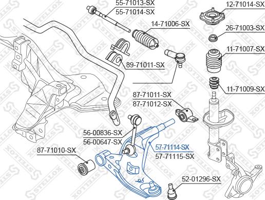 Stellox 57-71114-SX - Важіль незалежної підвіски колеса autozip.com.ua