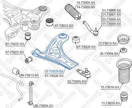 Stellox 57-73025-SX - Важіль незалежної підвіски колеса autozip.com.ua