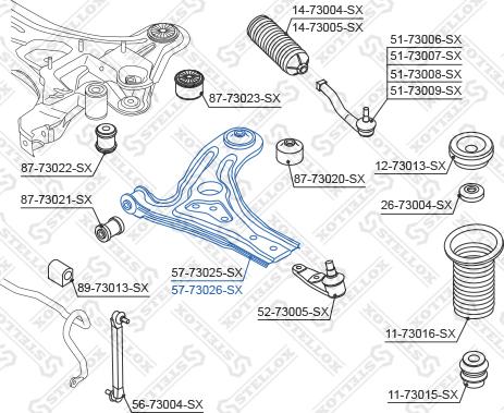 Stellox 57-73026-SX - Важіль незалежної підвіски колеса autozip.com.ua