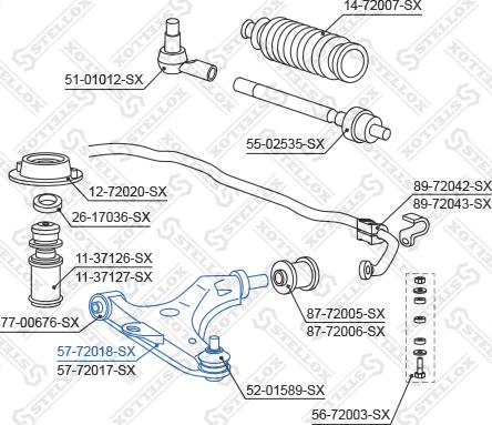 Stellox 57-72018-SX - Важіль незалежної підвіски колеса autozip.com.ua