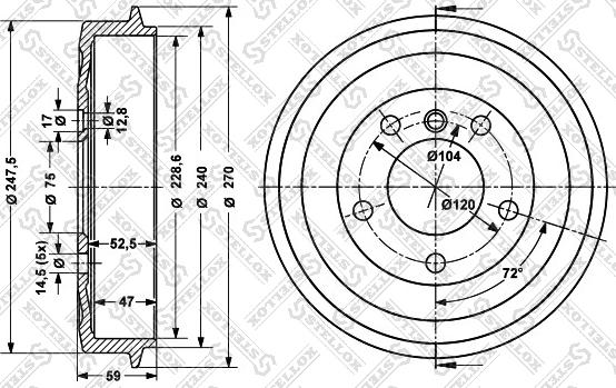 Stellox 6025-1505-SX - Гальмівний барабан autozip.com.ua