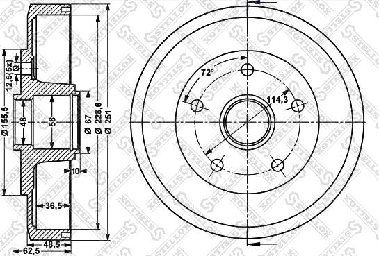 Stellox 6025-3210-SX - Гальмівний барабан autozip.com.ua