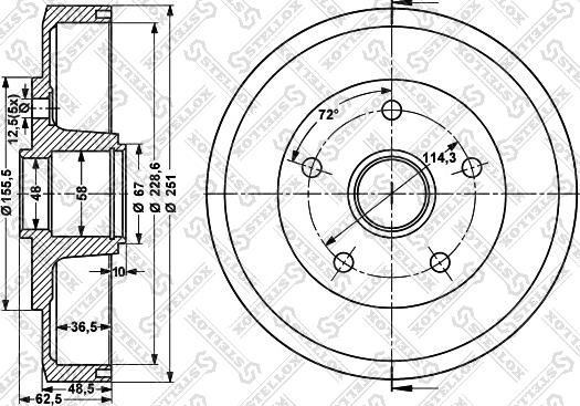 Stellox 6025-3211-SX - Гальмівний барабан autozip.com.ua