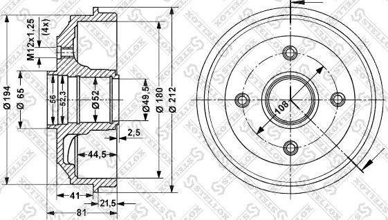 Stellox 6025-3705-SX - Гальмівний барабан autozip.com.ua