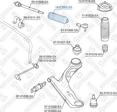 Stellox 14-51003-SX - Пильник, рульове управління autozip.com.ua