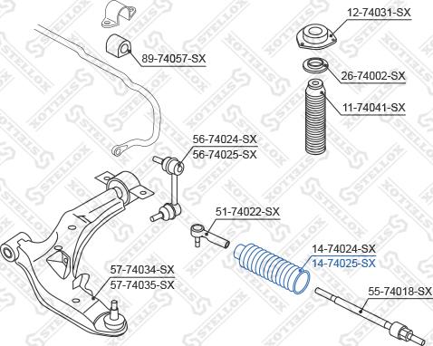 Stellox 14-74025-SX - Пильник, рульове управління autozip.com.ua