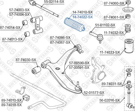 Stellox 14-74022-SX - Пильник, рульове управління autozip.com.ua