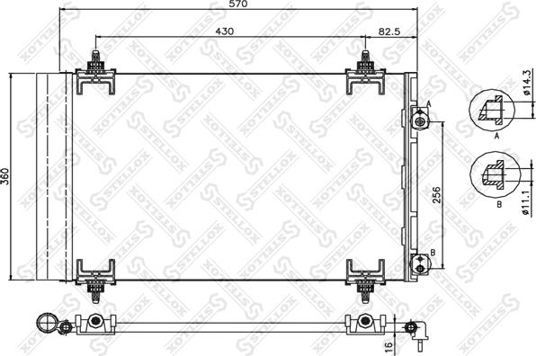 Stellox 10-45222-SX - Конденсатор, кондиціонер autozip.com.ua