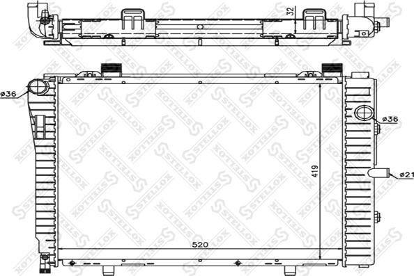 Stellox 10-25908-SX - Радіатор, охолодження двигуна autozip.com.ua