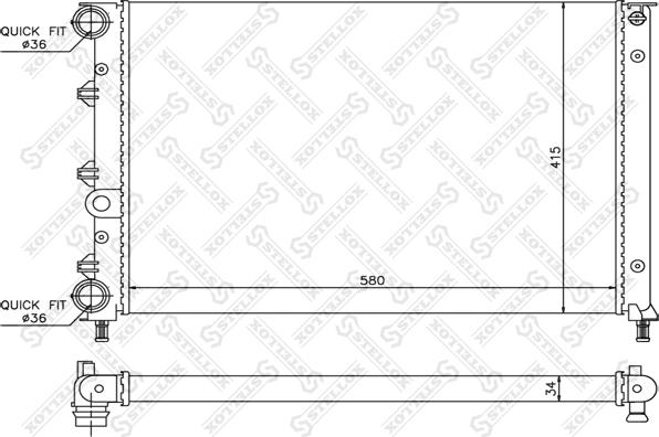 Stellox 10-25492-SX - Радіатор, охолодження двигуна autozip.com.ua