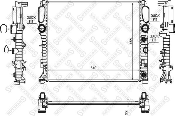 Stellox 10-25454-SX - Радіатор, охолодження двигуна autozip.com.ua