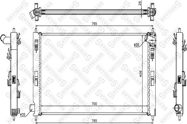 Stellox 10-25452-SX - Радіатор, охолодження двигуна autozip.com.ua