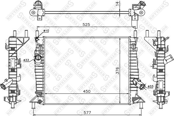 Stellox 10-25471-SX - Радіатор, охолодження двигуна autozip.com.ua