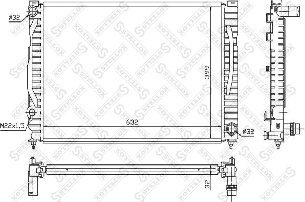 Stellox 10-25546-SX - Радіатор, охолодження двигуна autozip.com.ua