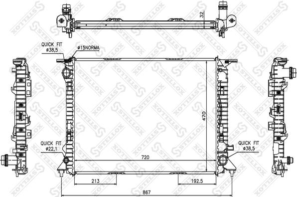 Stellox 10-25520-SX - Радіатор, охолодження двигуна autozip.com.ua