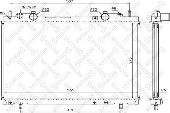 Stellox 10-25692-SX - Радіатор, охолодження двигуна autozip.com.ua