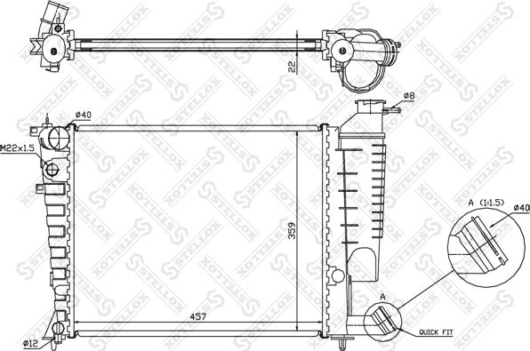 Stellox 10-25660-SX - Радіатор, охолодження двигуна autozip.com.ua