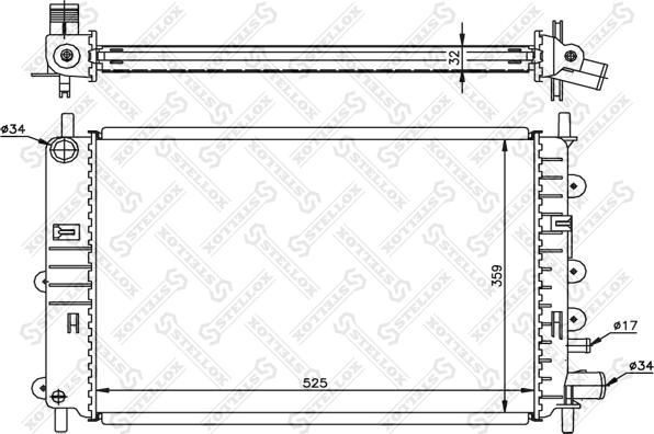 Stellox 10-25055-SX - Радіатор, охолодження двигуна autozip.com.ua