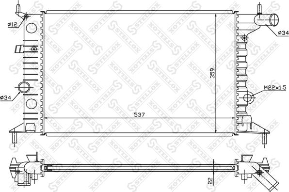 Stellox 10-25060-SX - Радіатор, охолодження двигуна autozip.com.ua