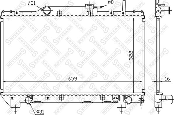 Stellox 10-25061-SX - Радіатор, охолодження двигуна autozip.com.ua