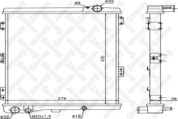 Stellox 10-25080-SX - Радіатор, охолодження двигуна autozip.com.ua