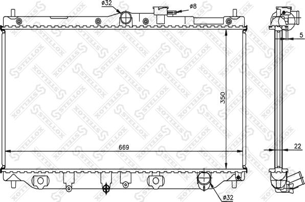 Stellox 10-25032-SX - Радіатор, охолодження двигуна autozip.com.ua