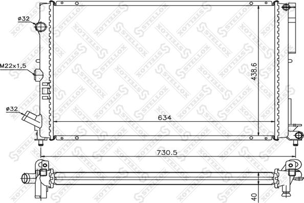 Stellox 10-25037-SX - Радіатор, охолодження двигуна autozip.com.ua