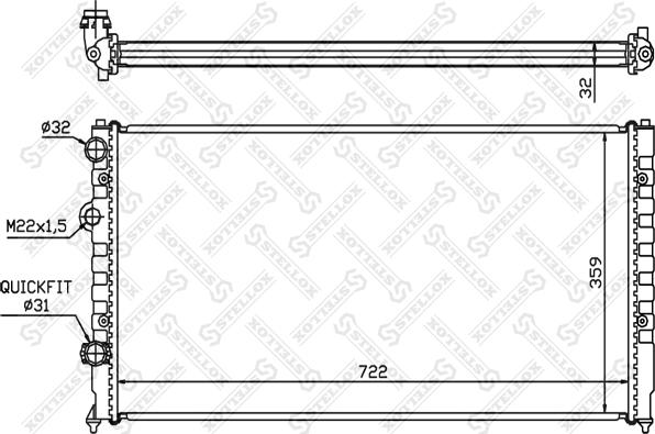 Stellox 10-25073-SX - Радіатор, охолодження двигуна autozip.com.ua