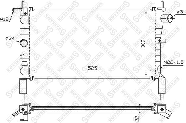 Stellox 10-25102-SX - Радіатор, охолодження двигуна autozip.com.ua