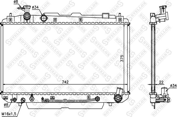 Stellox 10-25185-SX - Радіатор, охолодження двигуна autozip.com.ua