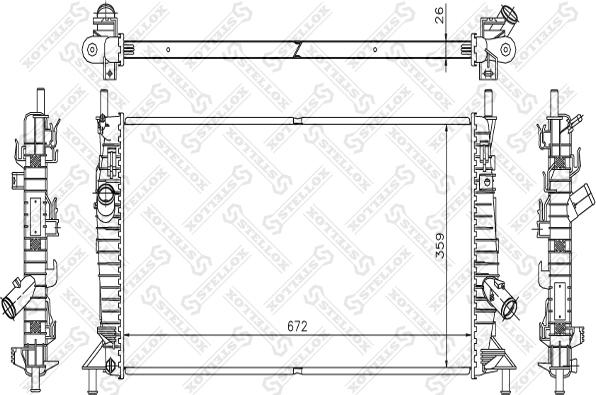 Stellox 10-25182-SX - Радіатор, охолодження двигуна autozip.com.ua