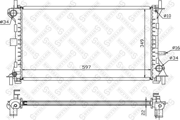 Stellox 10-25129-SX - Радіатор, охолодження двигуна autozip.com.ua