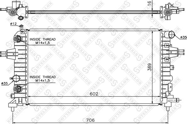 Stellox 10-25174-SX - Радіатор, охолодження двигуна autozip.com.ua