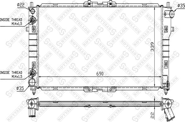 Stellox 10-25858-SX - Радіатор, охолодження двигуна autozip.com.ua