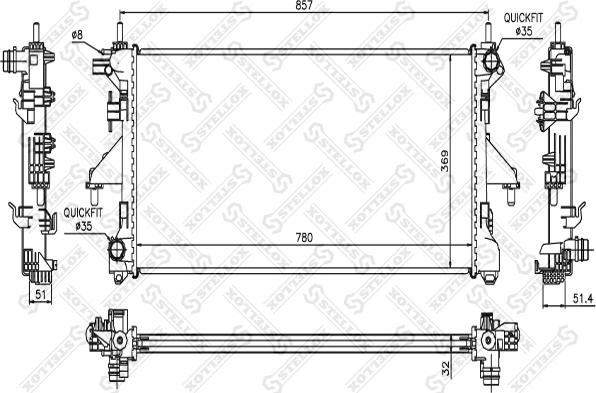 Stellox 10-25355-SX - Радіатор, охолодження двигуна autozip.com.ua