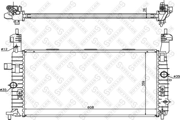 Stellox 10-25351-SX - Радіатор, охолодження двигуна autozip.com.ua