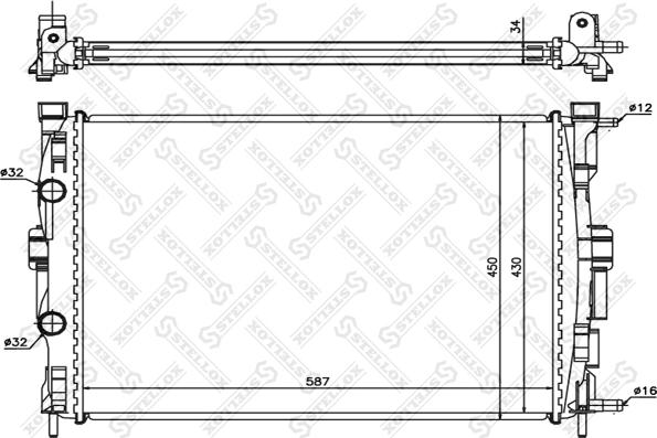 Stellox 10-25358-SX - Радіатор, охолодження двигуна autozip.com.ua